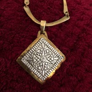 Sterling and brass necklace
